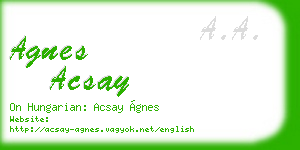 agnes acsay business card