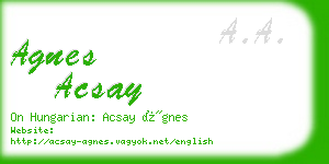 agnes acsay business card